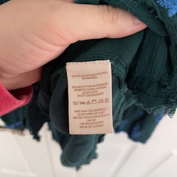 Free People Diamond Embroidered Bell Sleeve Top in Dark Green - Picture 8 of 10